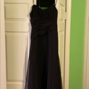 Full length strapless black dress NWT